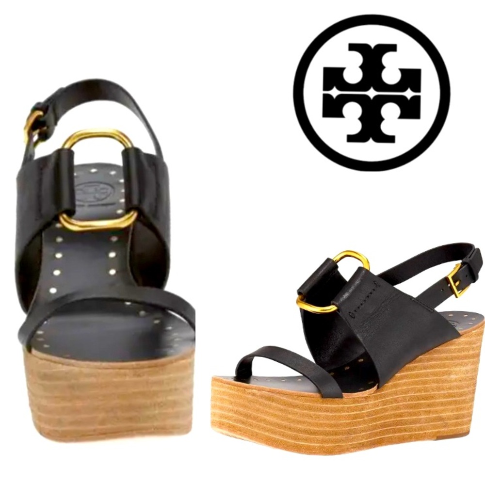 Tory Burch Black Wedges